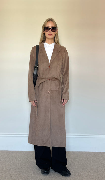 Vintage suede trench coat