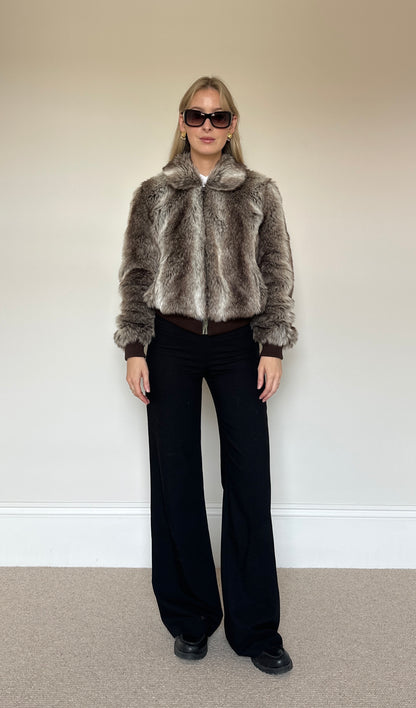 Vintage faux fur bomber jacket