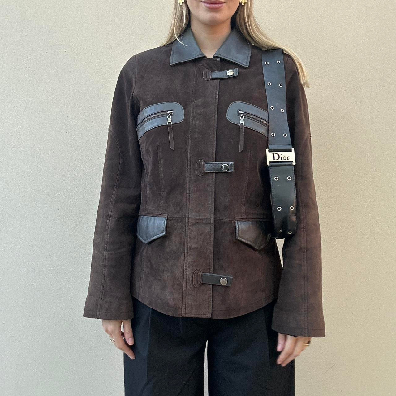 Vintage 90s brown suede jacket