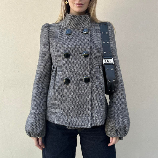 Vintage 00s tweed pea coat