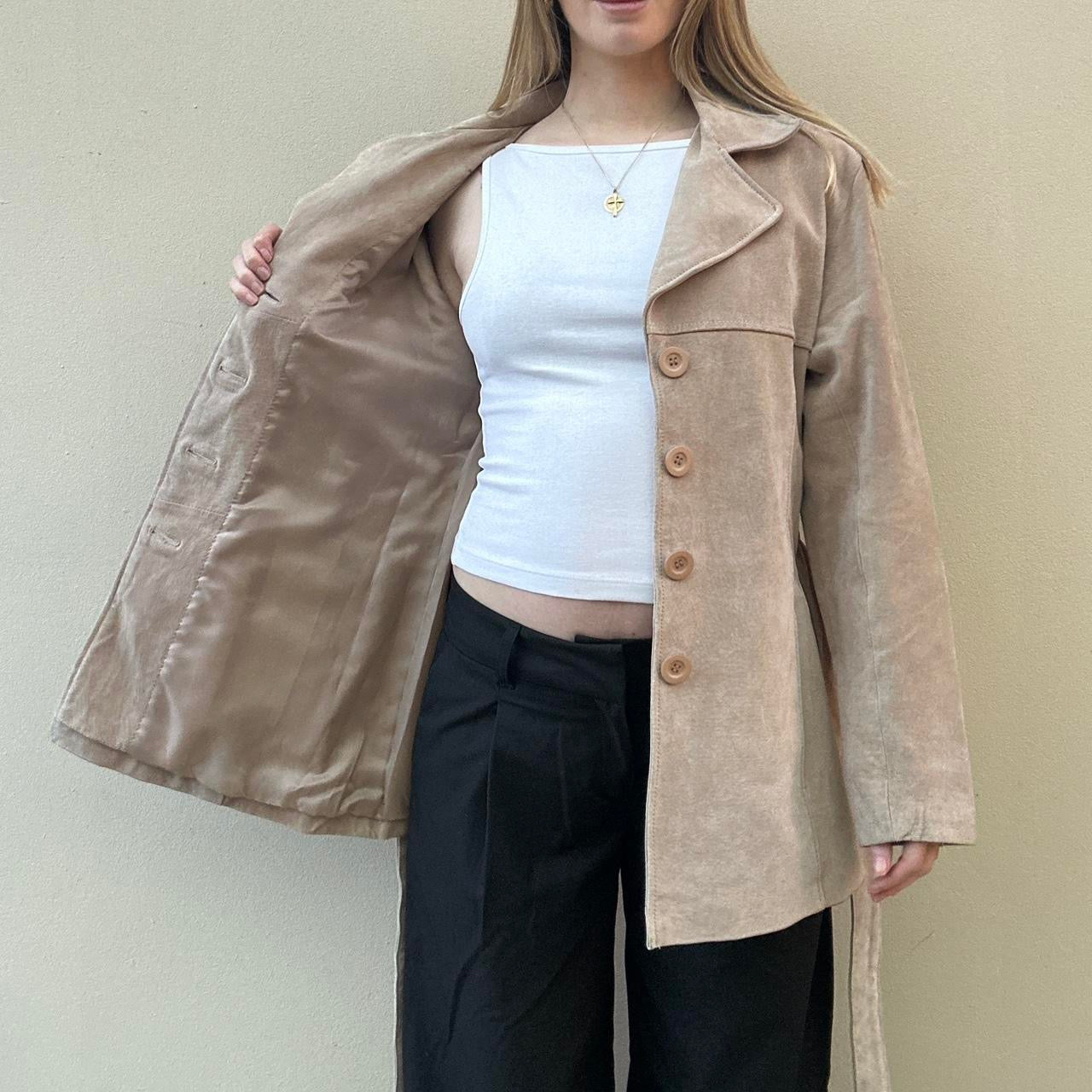Vintage 00s beige suede jacket