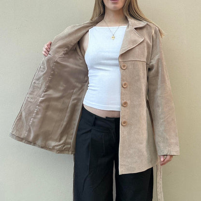 Vintage 00s beige suede jacket