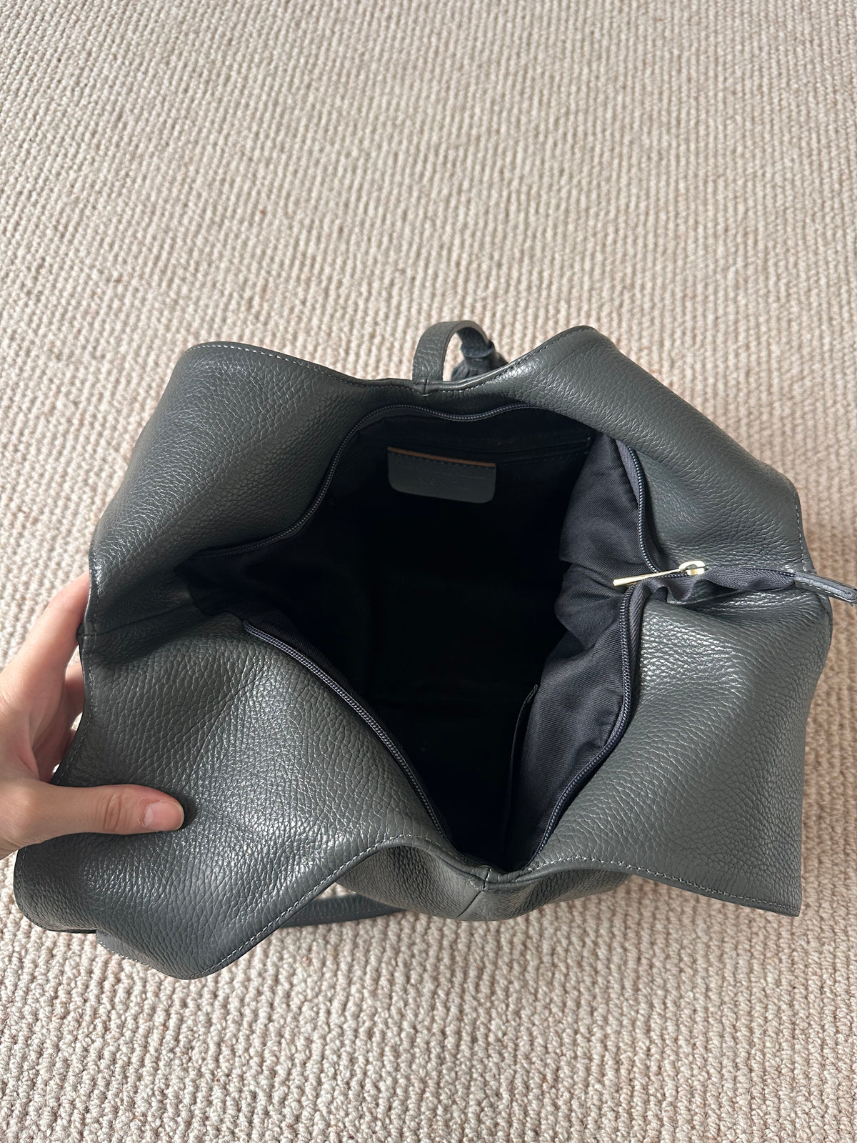 Vintage grey leather Tassle bag