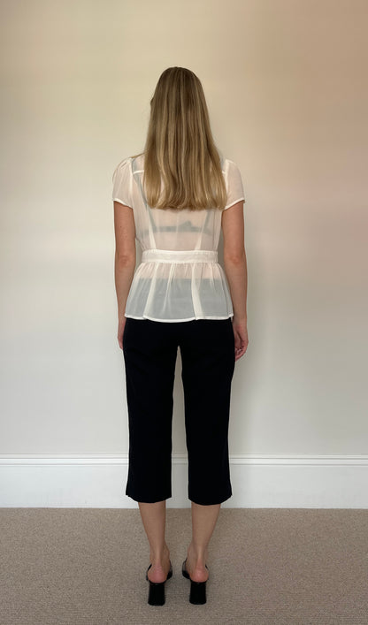 Vintage peplum sheer blouse