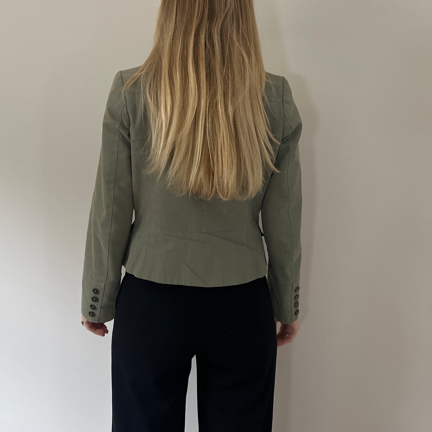 Vintage khaki asymmetric jacket