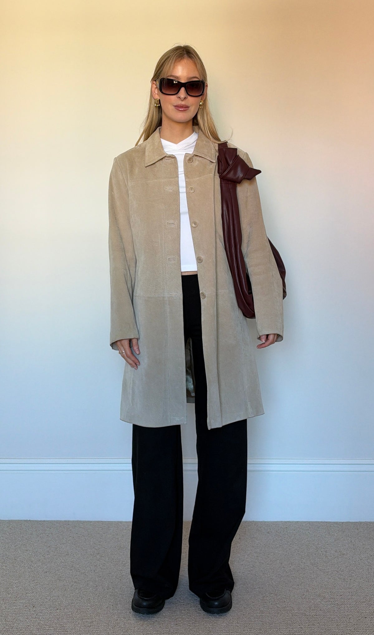 Vintage beige suede jacket
