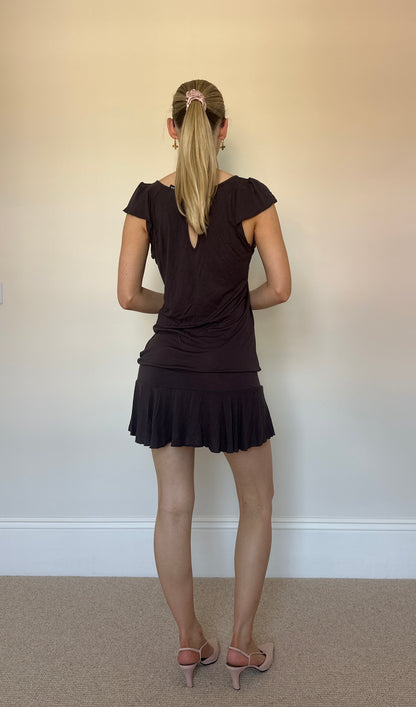 Vintage brown drop waist dress
