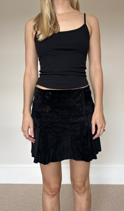 Vintage suede button skirt