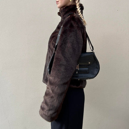 Vintage chocolate brown fur coat