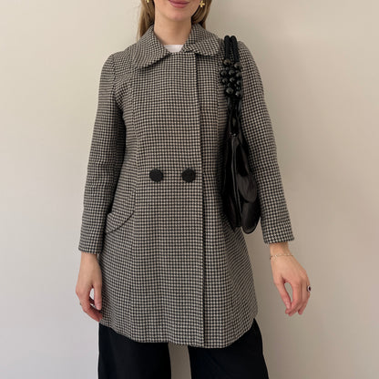 Vintage dogtooth pea coat