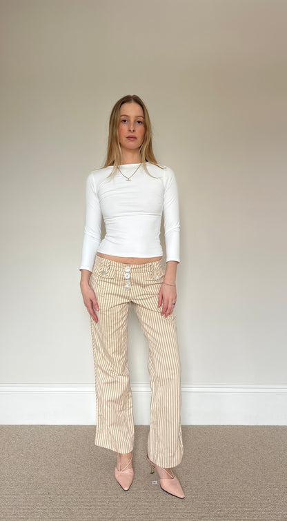 Vintage stripe mother of pearl trousers