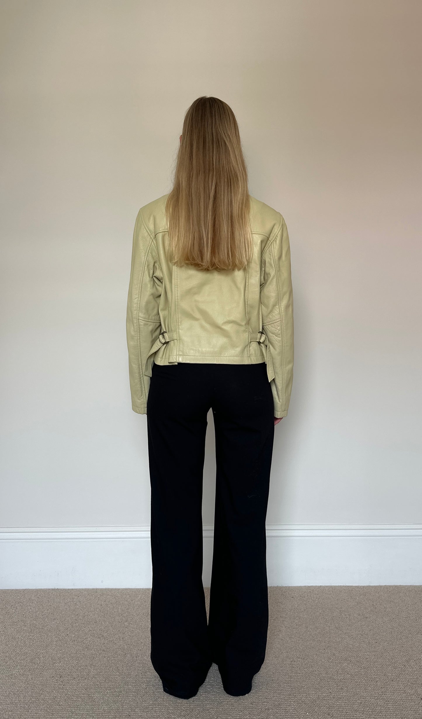 Vintage Cream leather Jacket