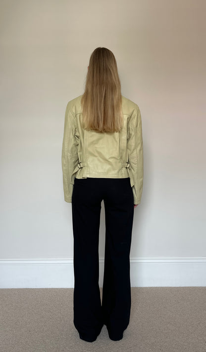 Vintage Cream leather Jacket