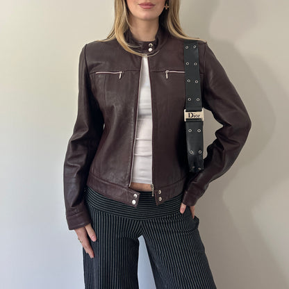 Vintage burgundy leather jacket
