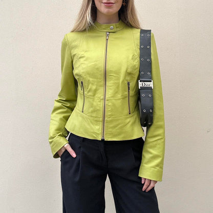 Vintage pistachio leather jacket