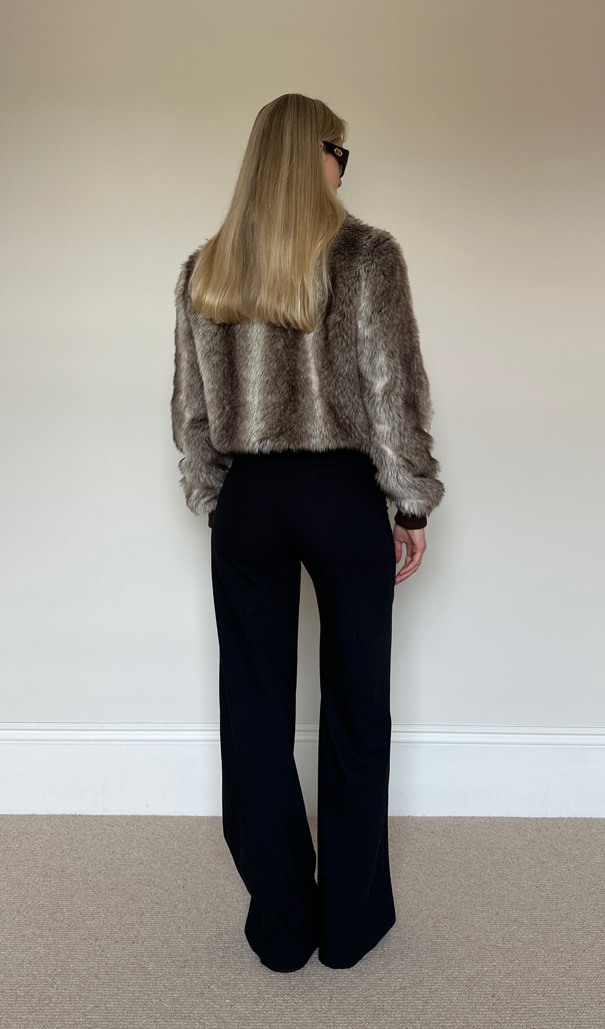 Vintage faux fur bomber jacket