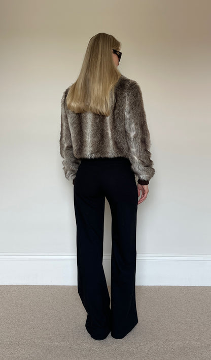 Vintage faux fur bomber jacket