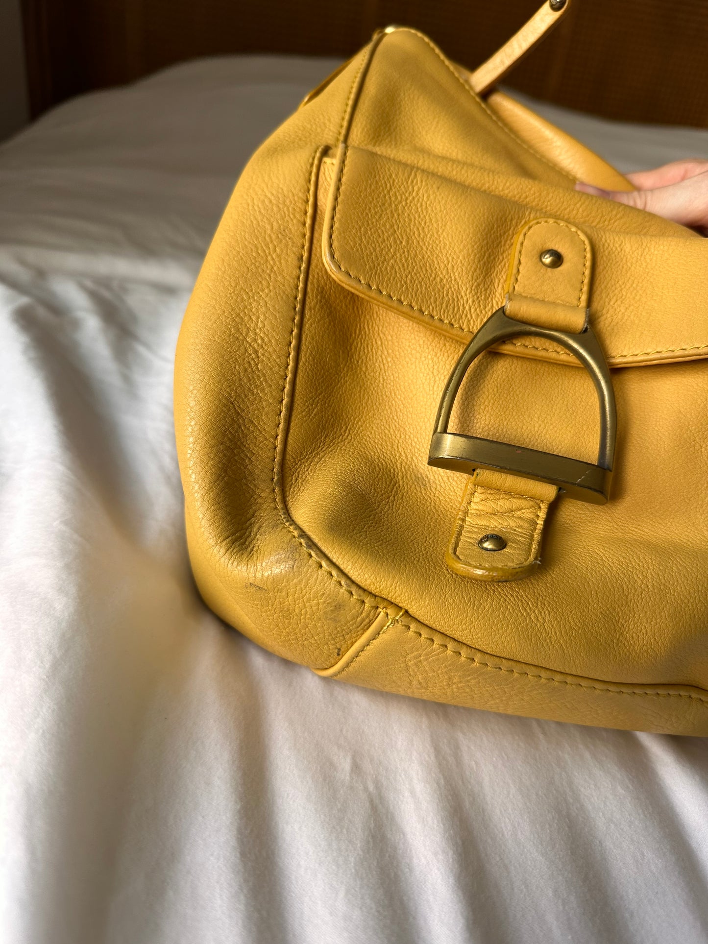 Vintage Mustard Leather Horse-bit bag