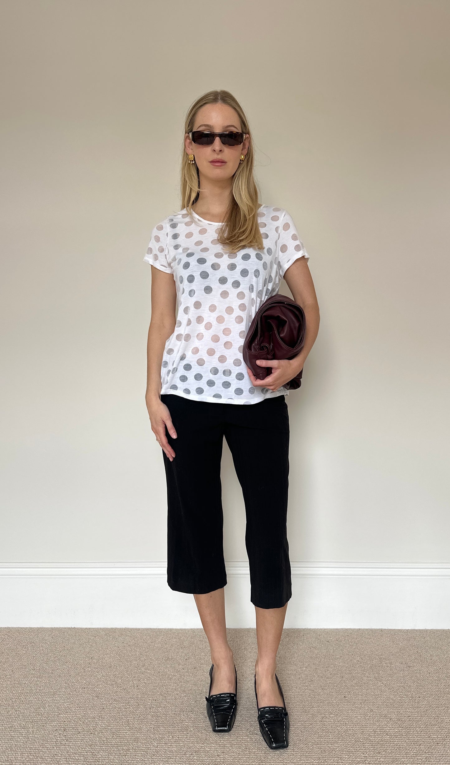 Vintage Polka dot Semi-Sheer T-shirt