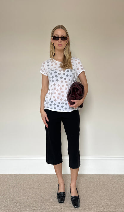 Vintage Polka dot Semi-Sheer T-shirt