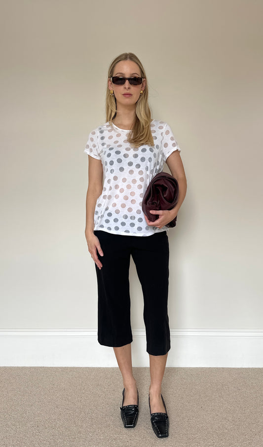 Vintage Polka dot Semi-Sheer T-shirt