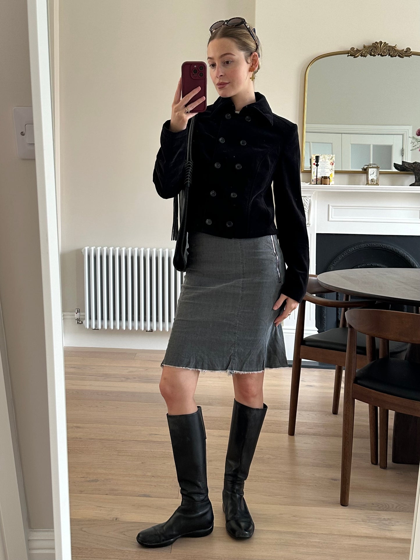 Vintage velvet double breasted jacket