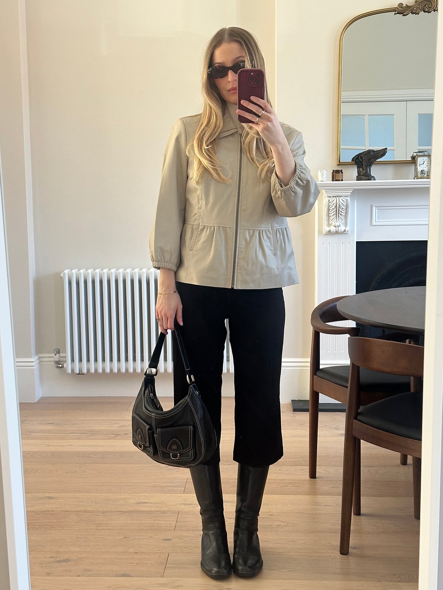Vintage mushroom leather jacket