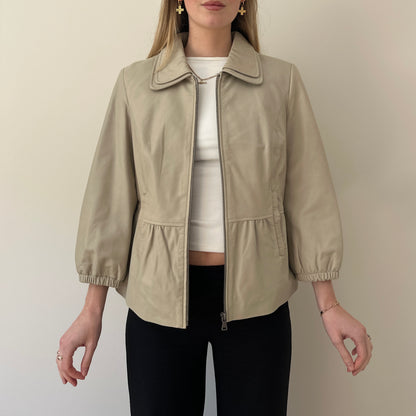 Vintage mushroom leather jacket