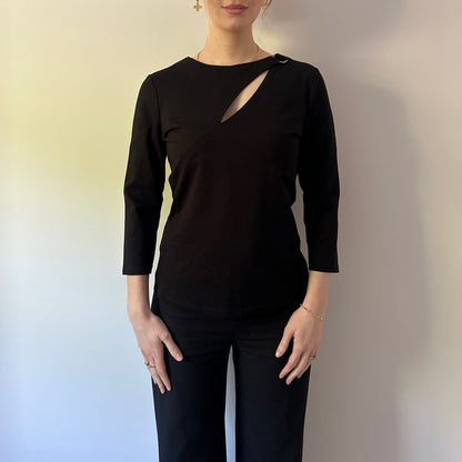 Vintage black 3/4 sleeve top