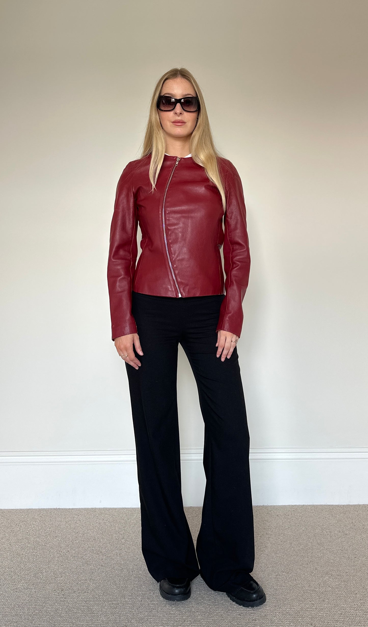 Vintage red leather jacket