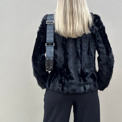 Vintage 00s black faux fur coat