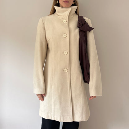 Vintage cream funnel neck jacket