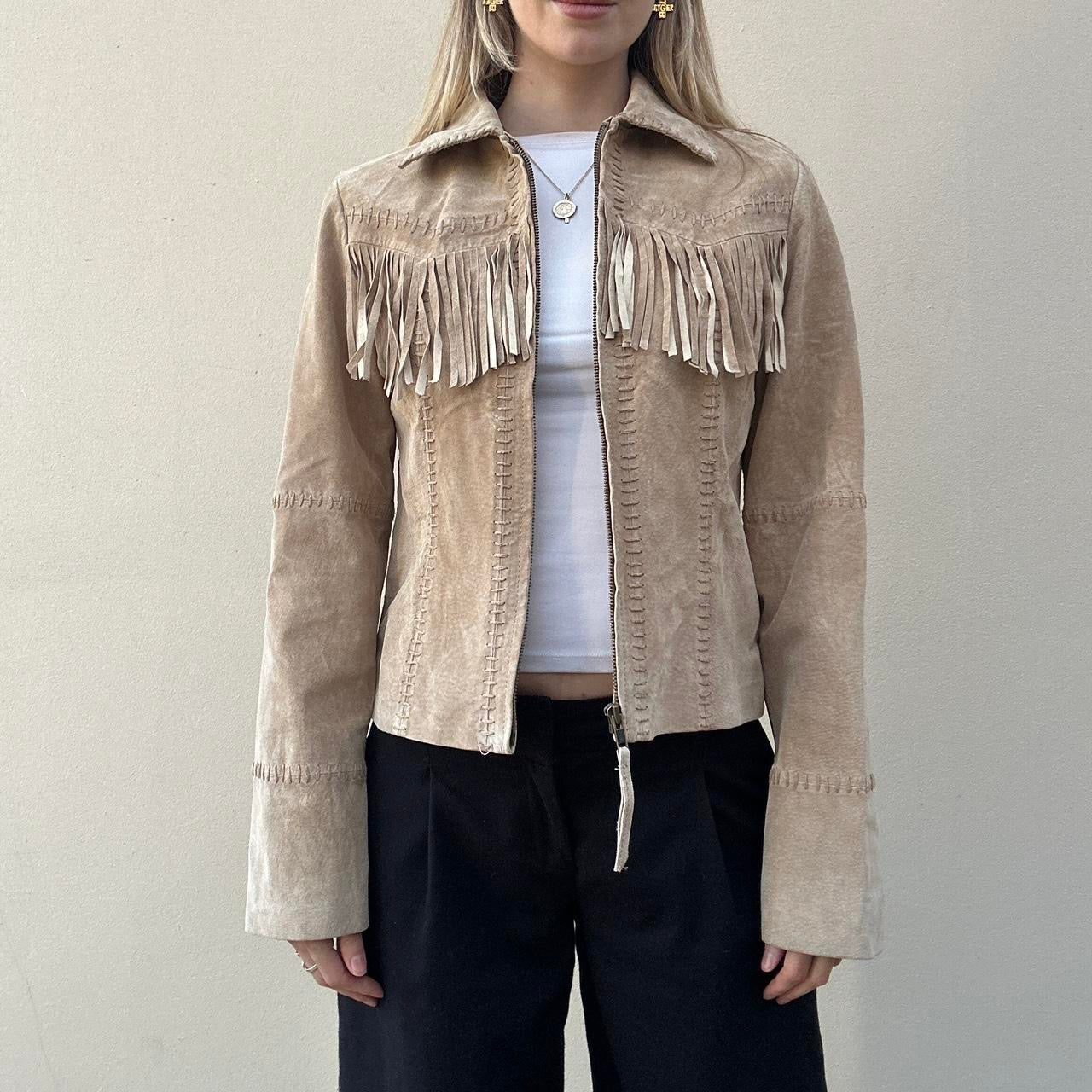 Vintage 00s suede tassel jacket