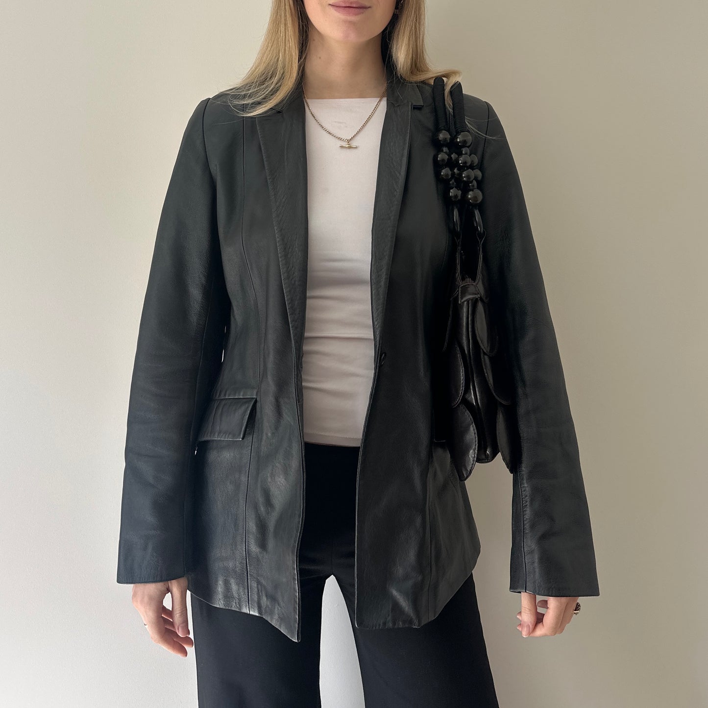 Vintage 90s leather blazer