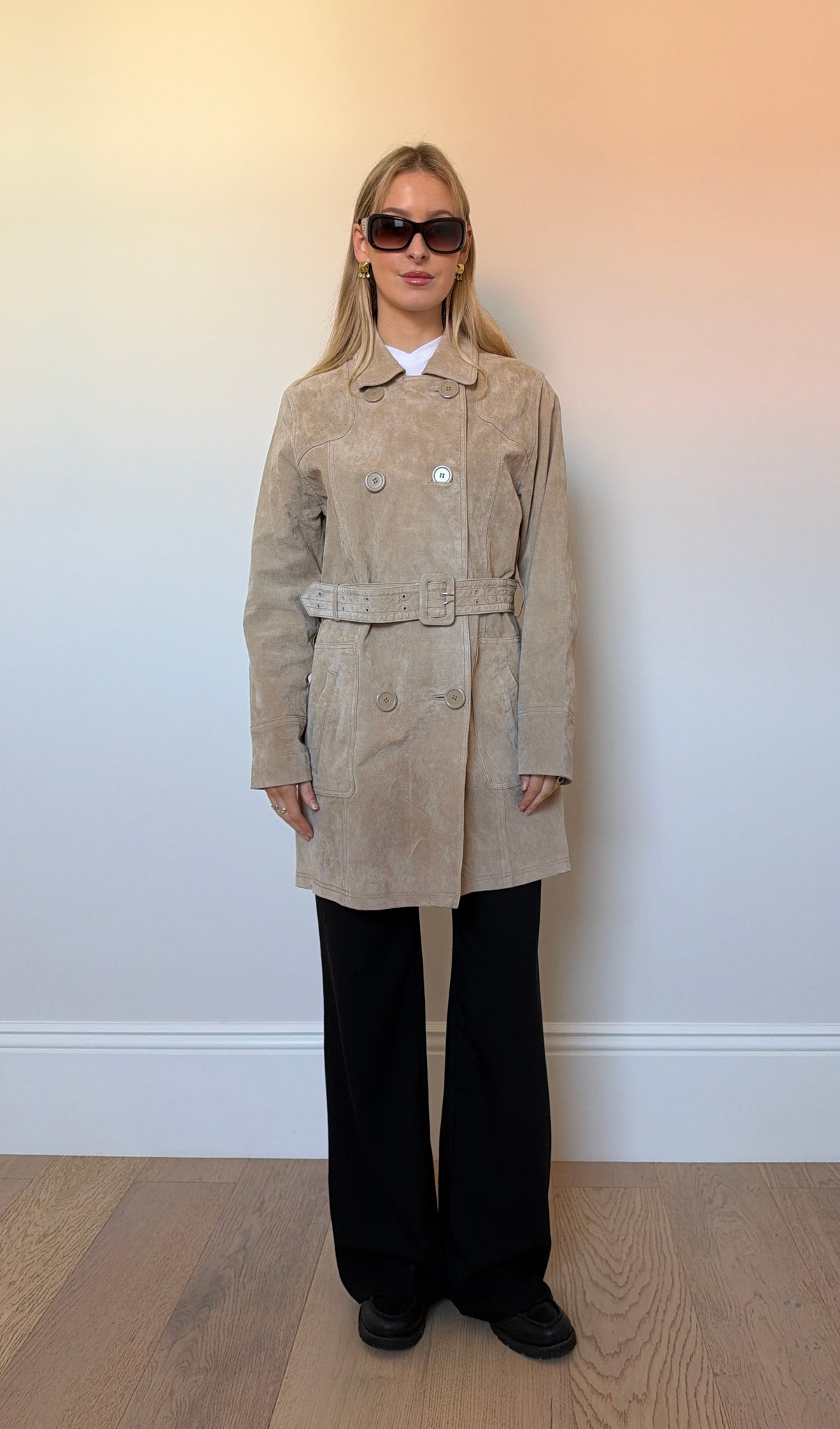 Vintage suede double breasted jacket