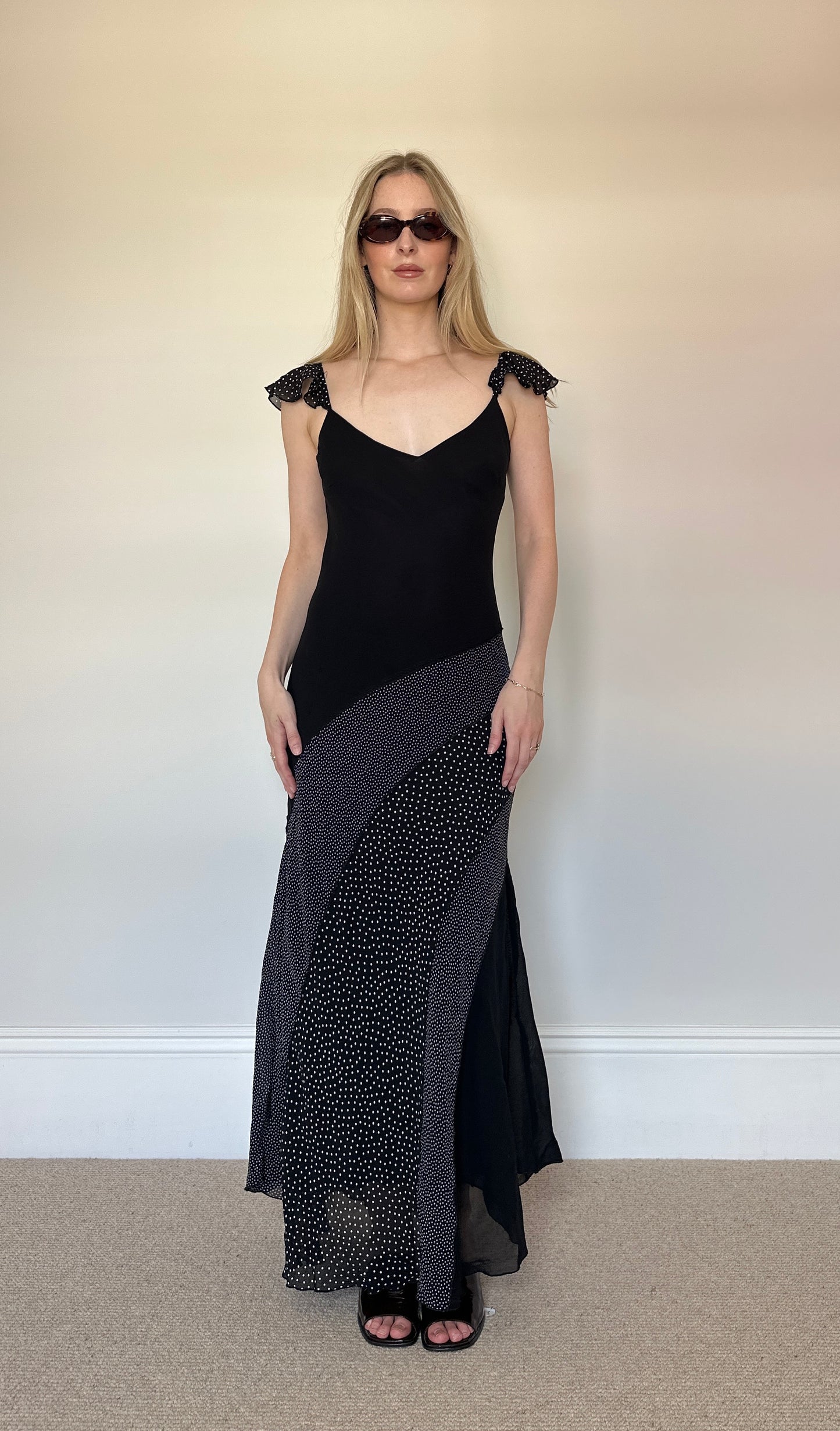 Vintage polka dot maxi dress