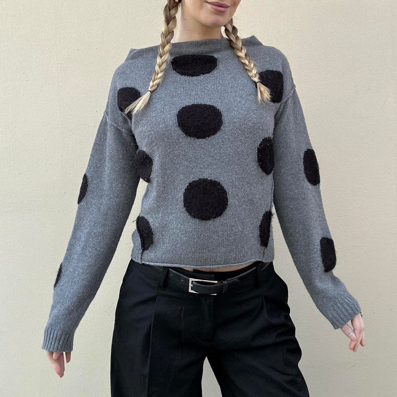 Vintage 00s boatneck polka dot jumper