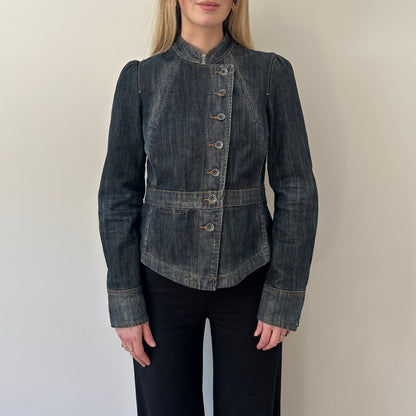 Vintage denim asymmetrical jacket