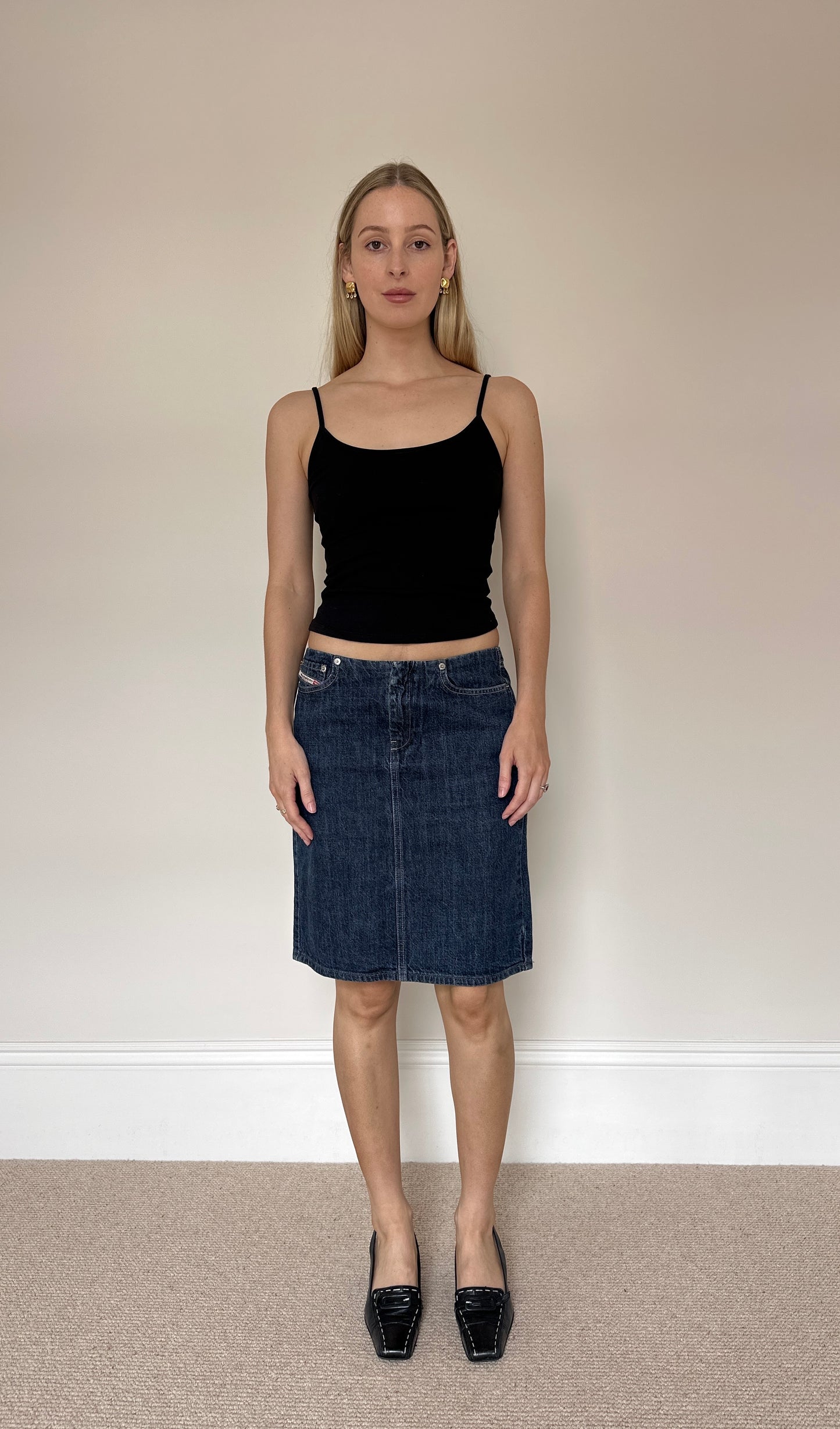 Vintage 90s Diesel Denim Midi Skirt