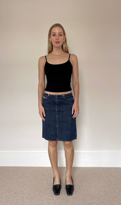 Vintage 90s Diesel Denim Midi Skirt