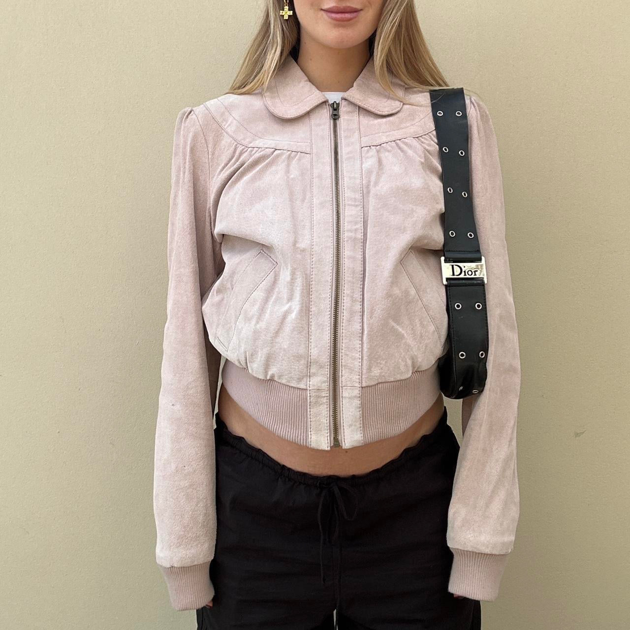 Vintage dusty pink suede jacket