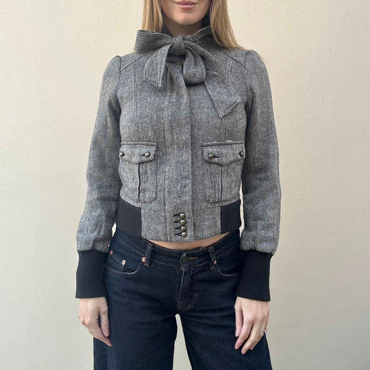 Vintage 00s pussy-bow jacket