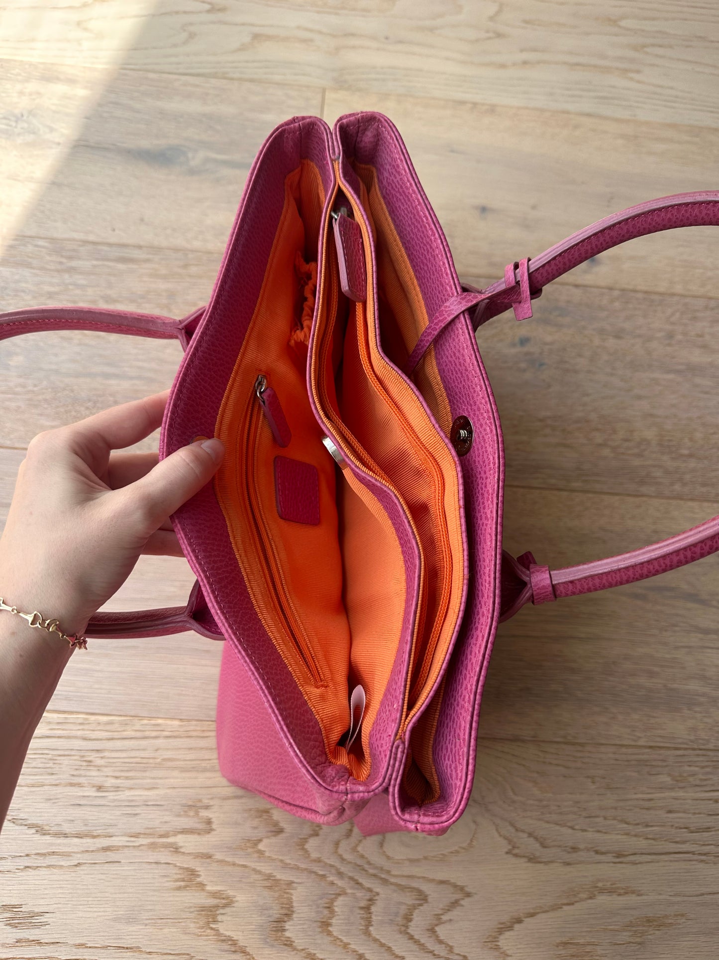 Vintage pink firkin bag