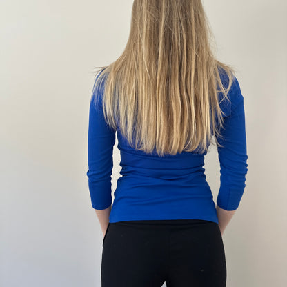 Vintage cobalt blue 3/4 sleeve top