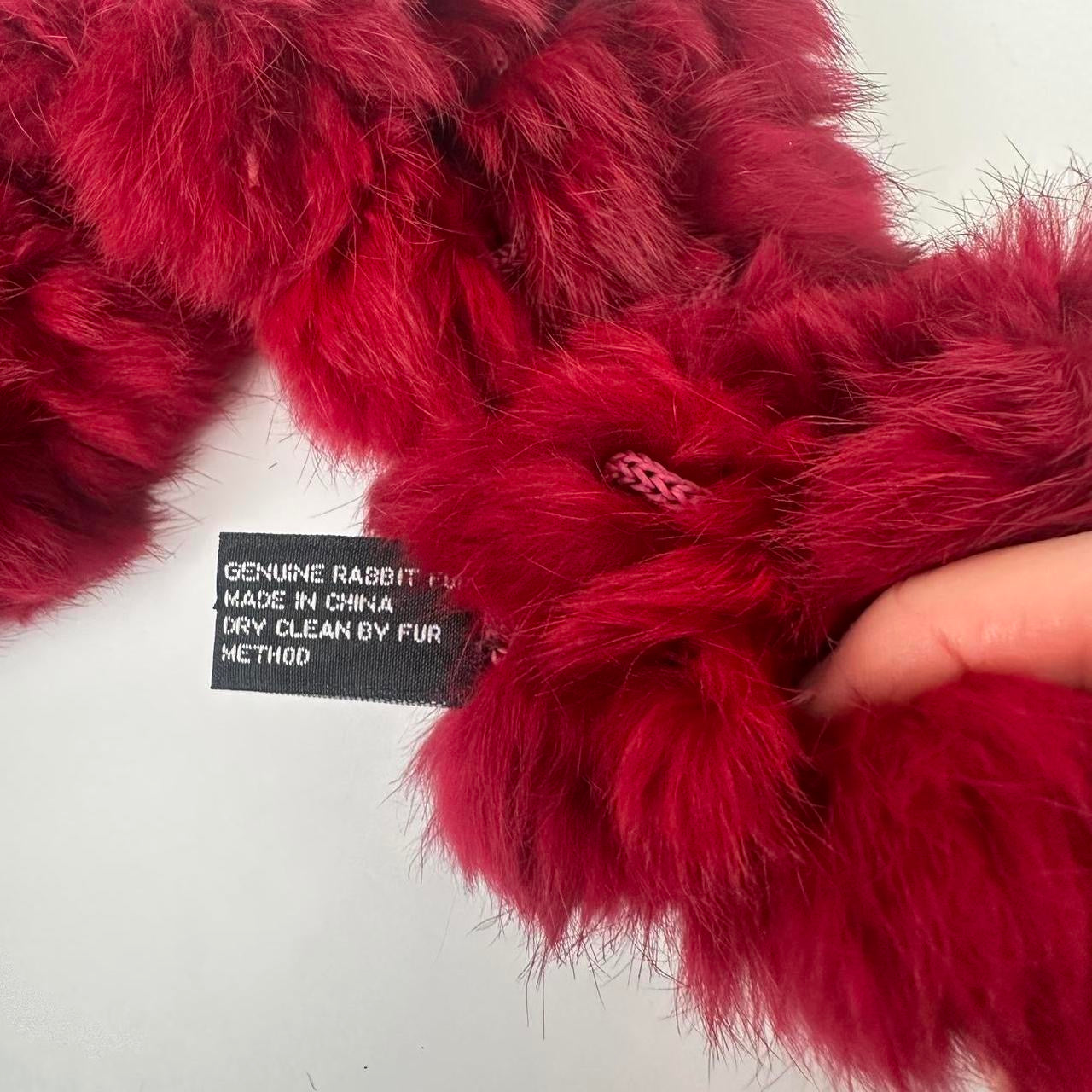 Vintage red fur scarf