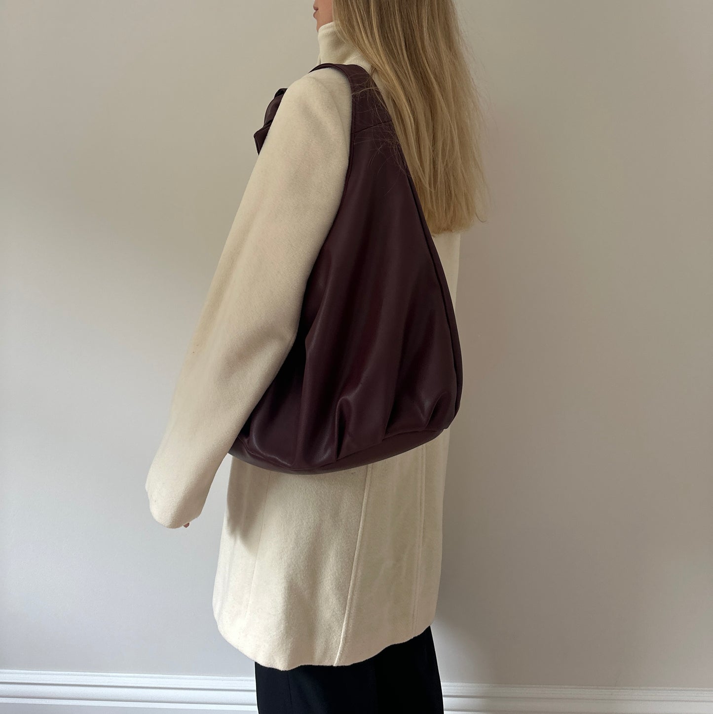 Vintage cream funnel neck jacket