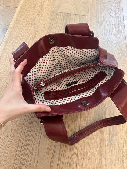 Vintage burgundy buckle bag