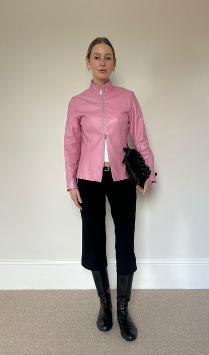 Vintage pink leather jacket