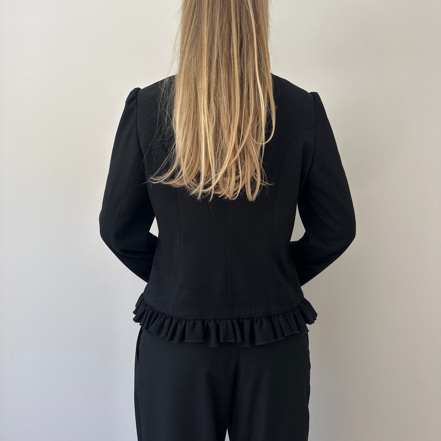 Vintage ruffle asymmetric jacket