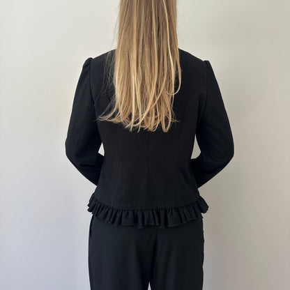 Vintage ruffle asymmetric jacket